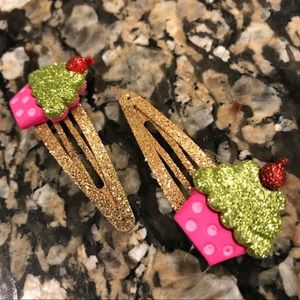 NEW Snacks and Sandals Snap Clip Hair Bow Sets